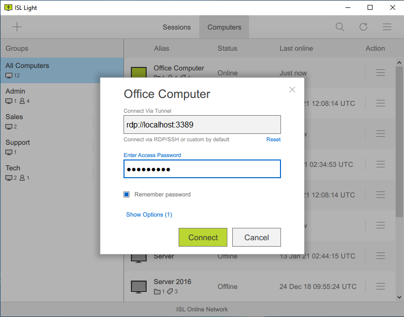 Connect via RDP/SSH