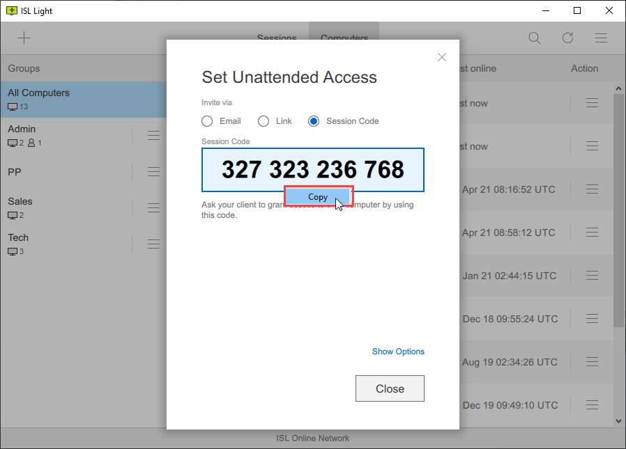 Grant Access Code