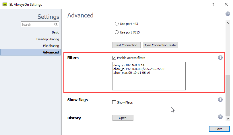 Access Filters