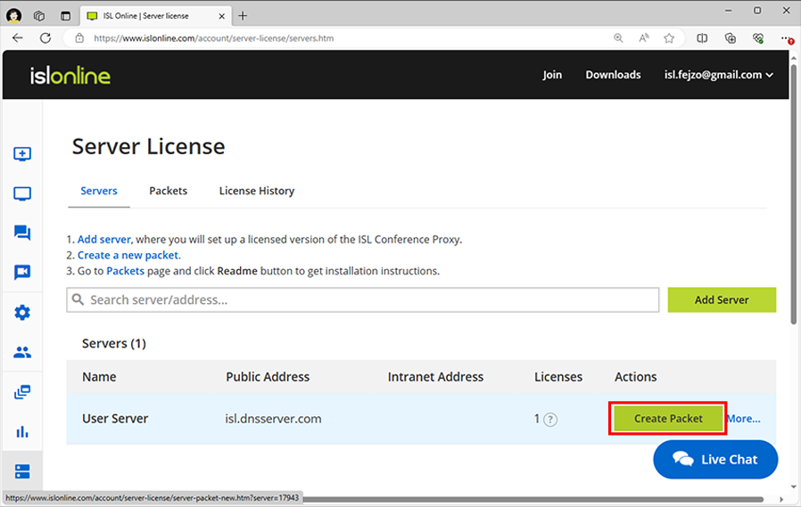 Create Packet